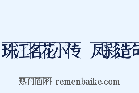 珠江名花小传·凤彩造句是什么意思的图片